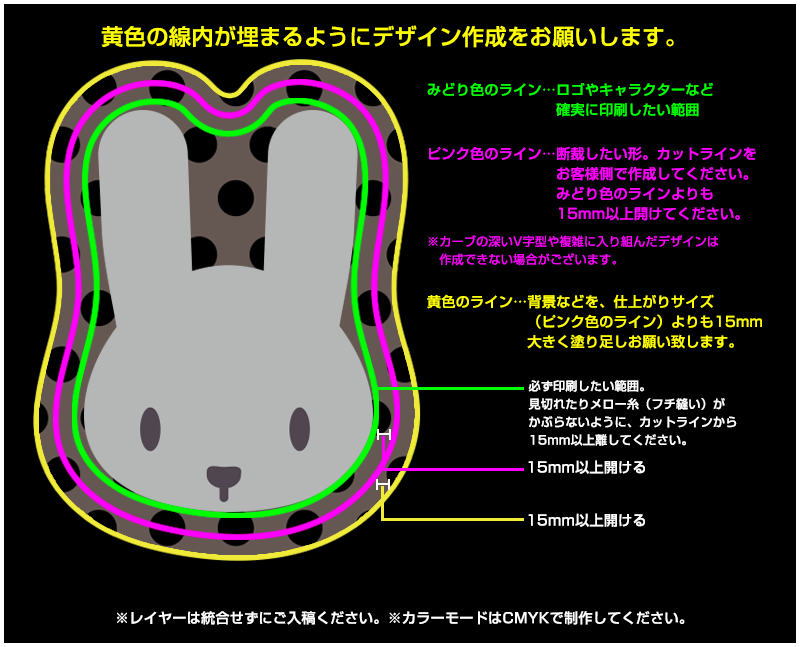 データ作成 オリジナルダイカットタオル オリジナルグッズ製作 とれだま