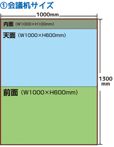 オリジナルサークルシート 会議机サイズ 1000×1300mm